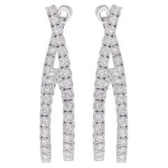 6,22 Carati SI Chiarezza HI Colore Diamante Pave Orecchini a cerchio Oro bianco 18 carati