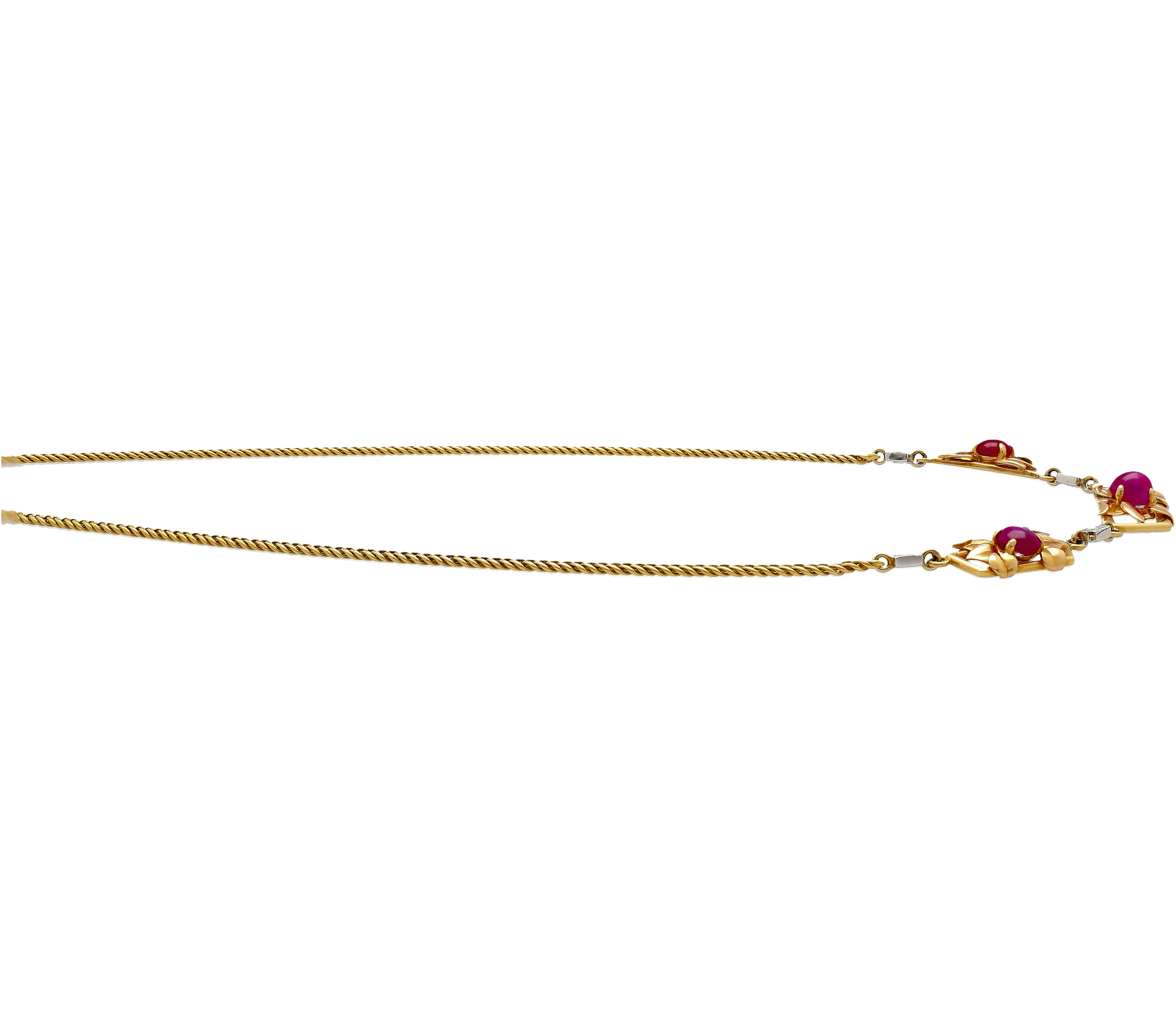 Women's 6.22 Carat Star-Ruby with Gold Detailing & Diamonds in 14K Gold Charm Necklace For Sale