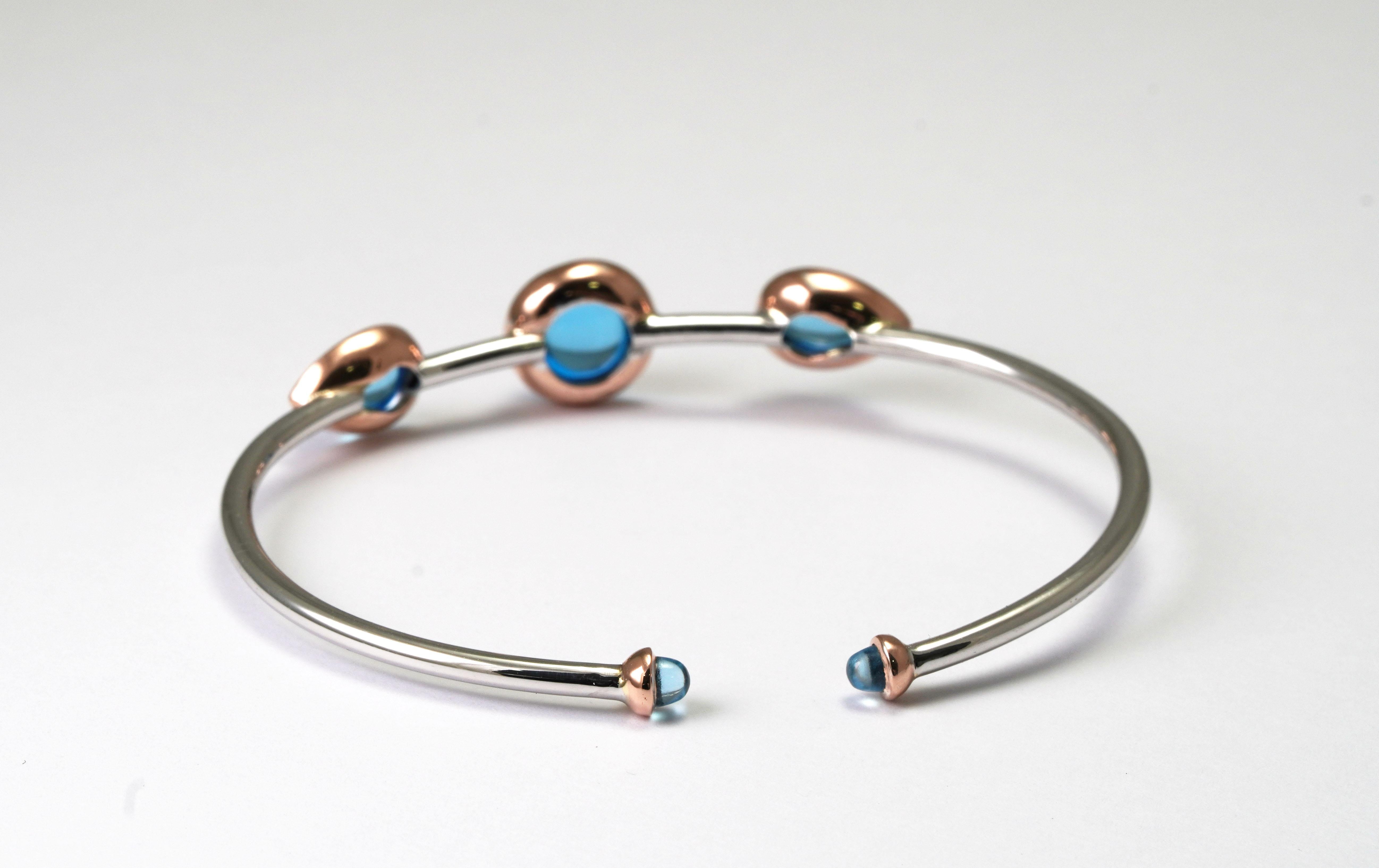 Bracelet de topaze bleue suisse de 6,22 carats Pour femmes en vente