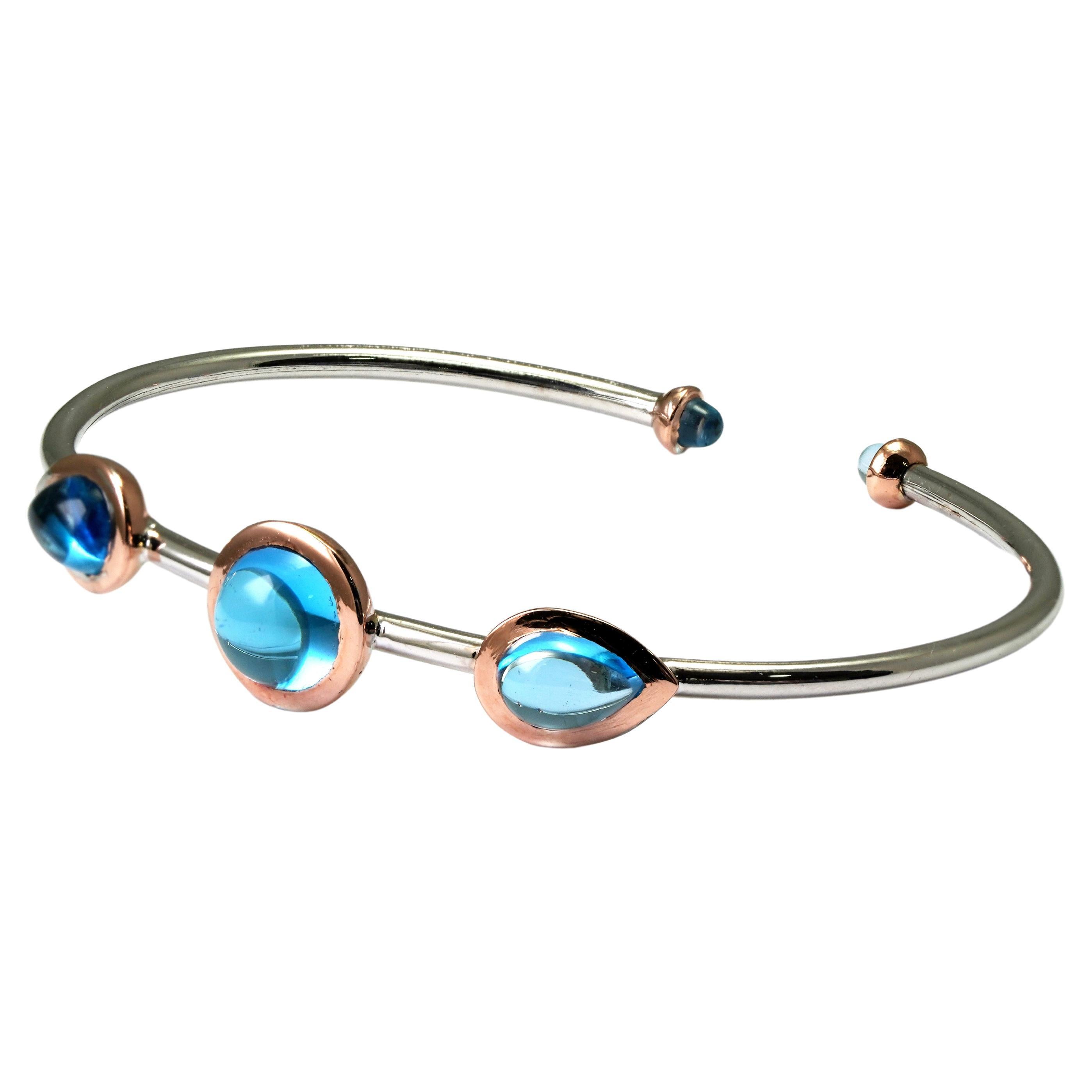 Bracelet de topaze bleue suisse de 6,22 carats en vente