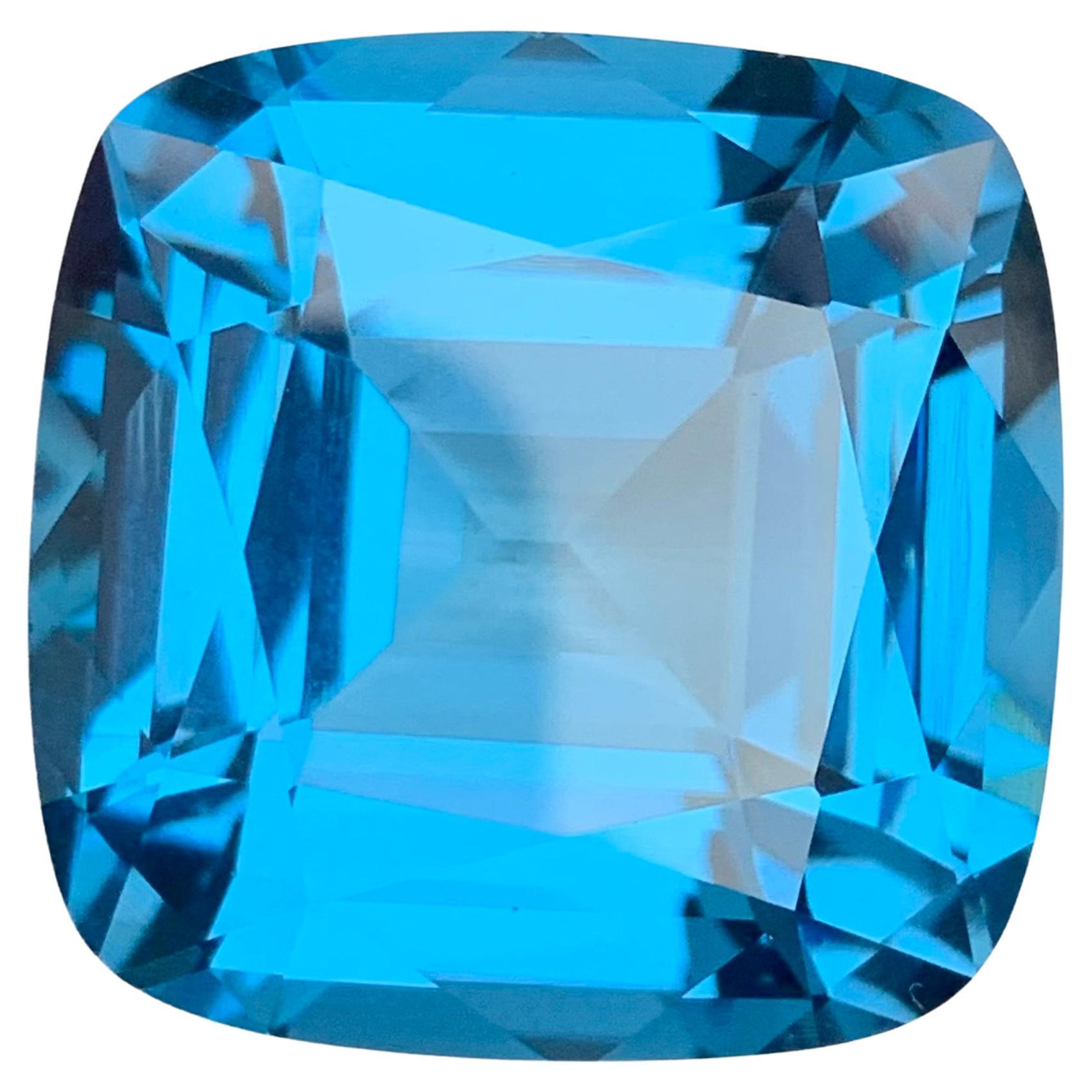 62.25 Carat Brilliant Loose London Blue Topaz Square Shape Gemstone