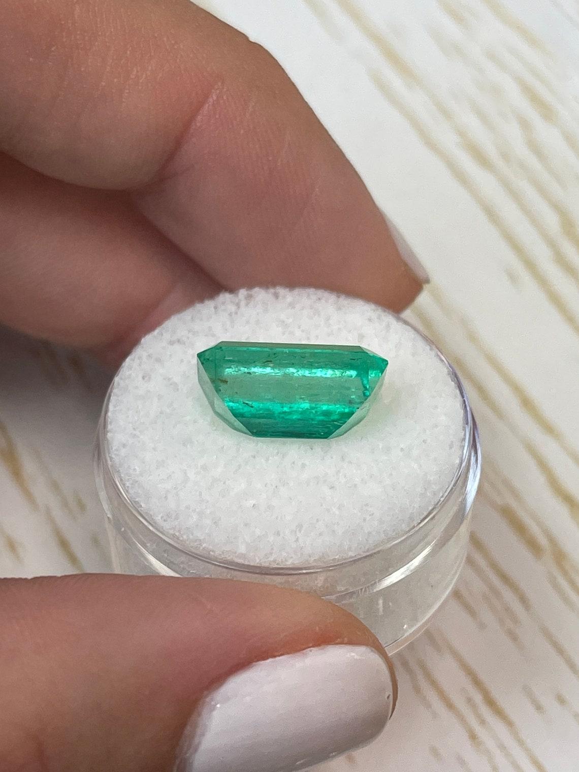 da uomo o donna 6,22 ct verde bluastro taglio smeraldo gemma colombiana 14x9 autentica pietra di nascita di maggio in vendita