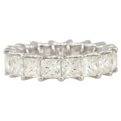 6.23 Carat Princess Cut Diamond Eternity Wedding Band Platinum in Stock