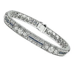 Bracelet 6,23 ct de diamant 1,36 ct de saphir