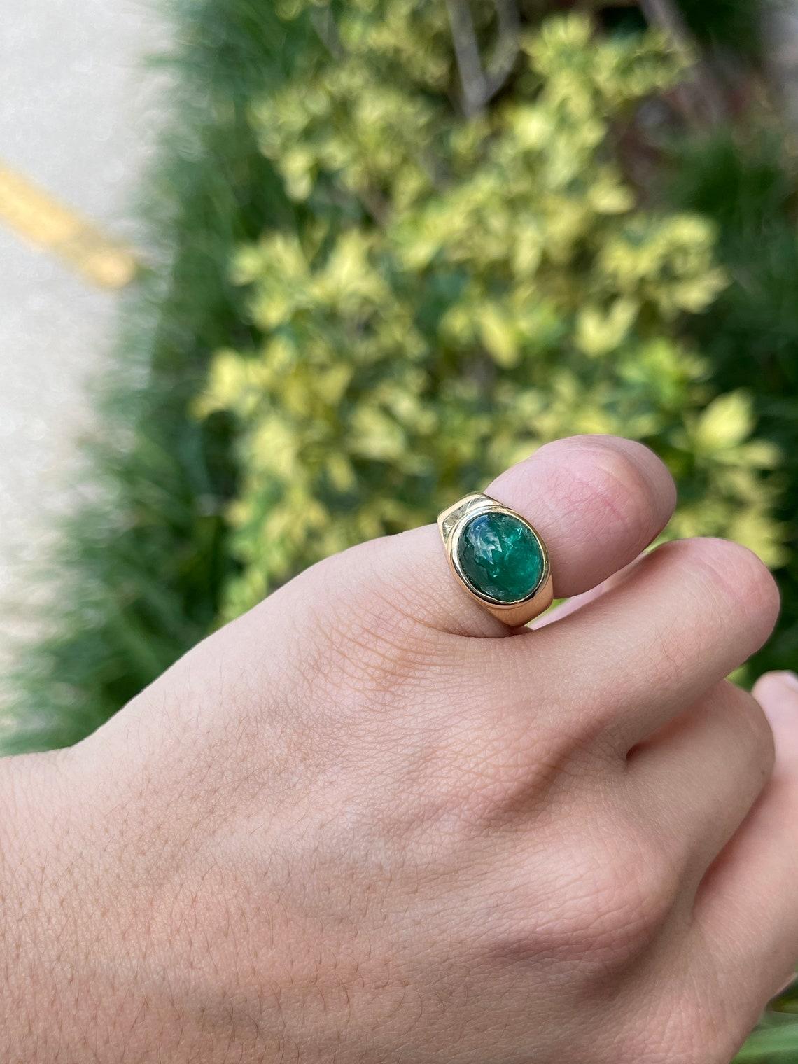 dark green gemstone ring