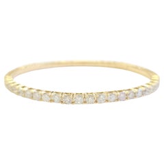 6.24 Carat Flexible Bangle Natural Diamond Yellow Gold 14 Karat