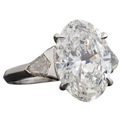 6.24 Carat Oval Statement Brilliant White / J color VS 14K White Gold
