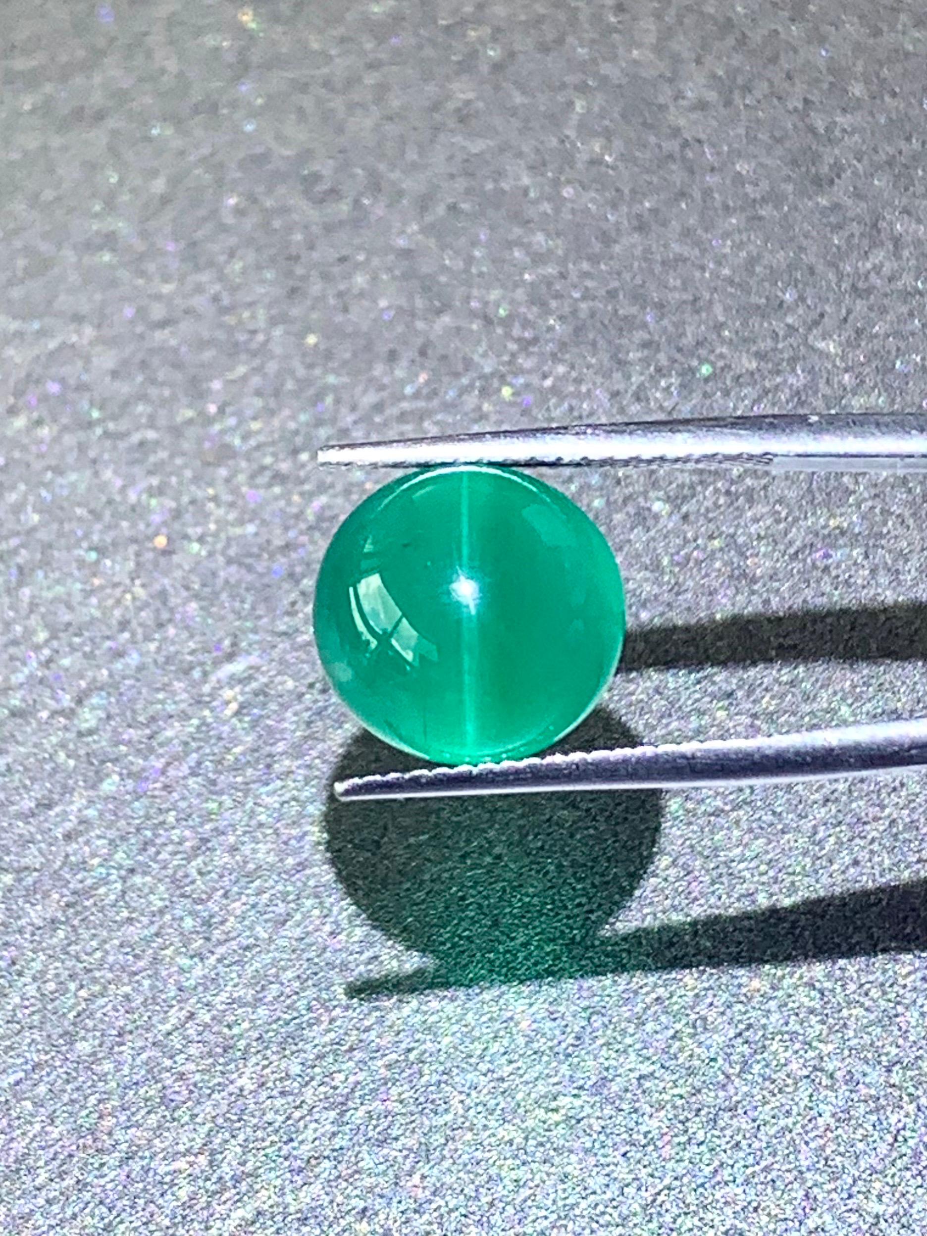 6,24 Karat GIA-Zertifikat Natürlicher Smaragd Cat'Eye Edelstein für Damen oder Herren im Angebot