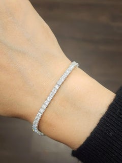 6.24 ct Princess Cut Diamond Tennis Bracelet
