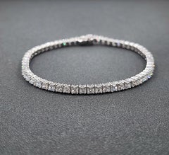 6.24 ct Princess Cut Diamond Tennis Bracelet