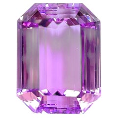 62.49 Carats Kunzite Natural Octagon Cut Stone Top Fine Color Quality Gemstone