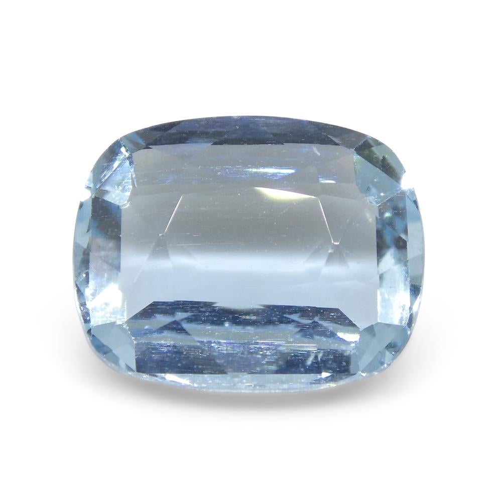 6.24ct Cushion Blue Aquamarine from Brazil For Sale 7