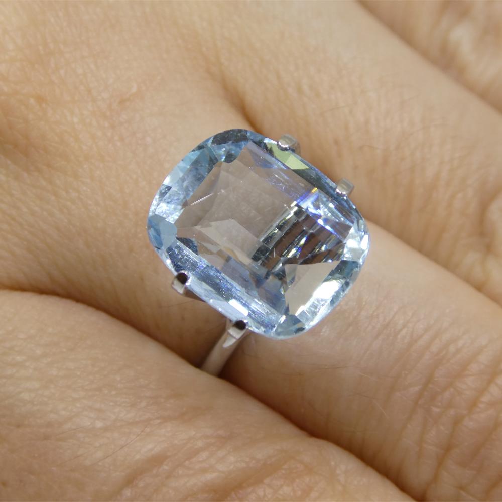 Description:

Gem Type: Aquamarine
Number of Stones: 1
Weight: 6.24 cts
Measurements: 13.96 x 11.44 x 5.68 mm
Shape: Cushion
Cutting Style:
Cutting Style Crown: Brilliant Cut
Cutting Style Pavilion: Modified Step Cut
Transparency:
