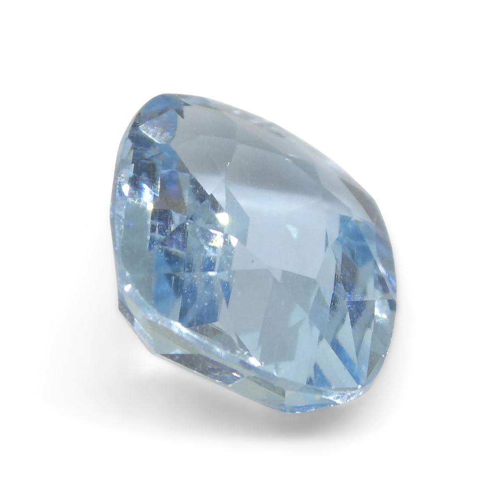 6.24ct Cushion Blue Aquamarine from Brazil For Sale 2
