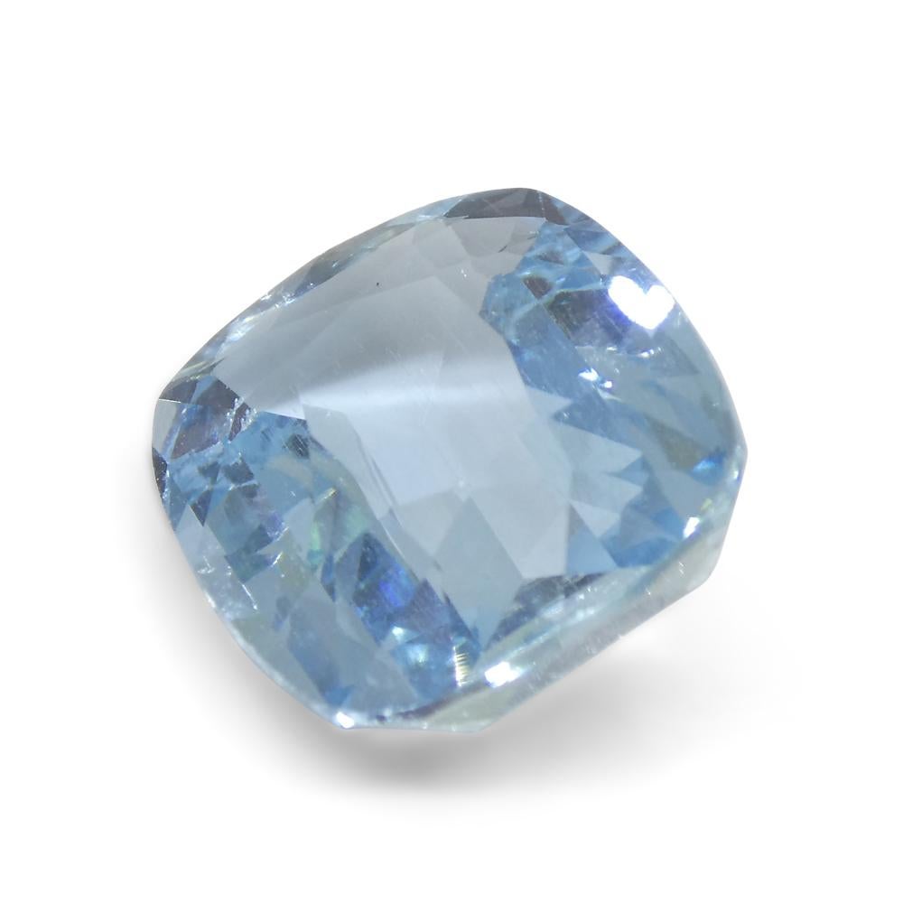 6.24ct Cushion Blue Aquamarine from Brazil For Sale 4