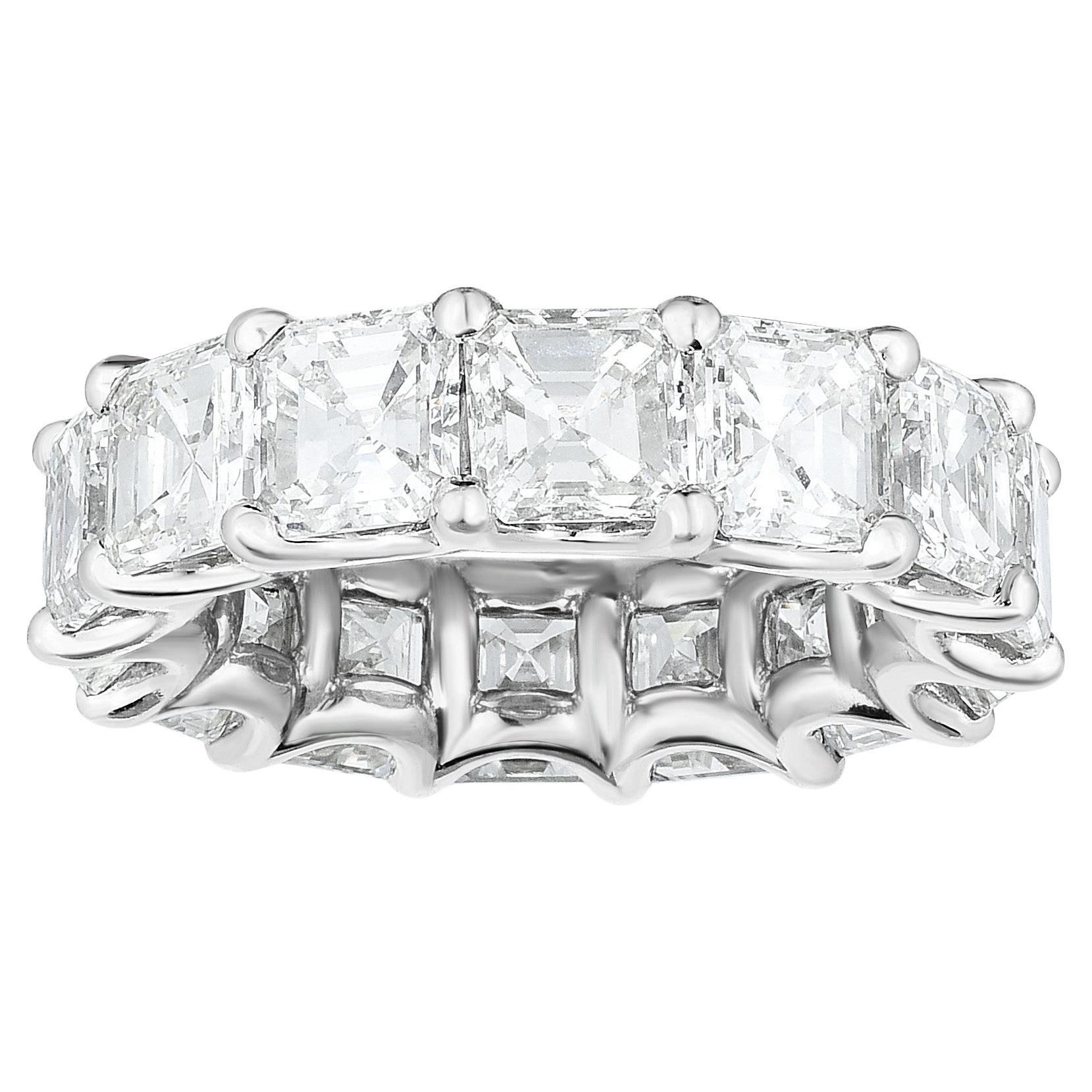 in vendita:  Fascia per l'eternità con diamante taglio Asscher da 6,25 carati in platino, misura 6