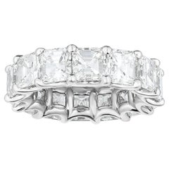 Fascia per l'eternità con diamante taglio Asscher da 6,25 carati in platino, misura 6