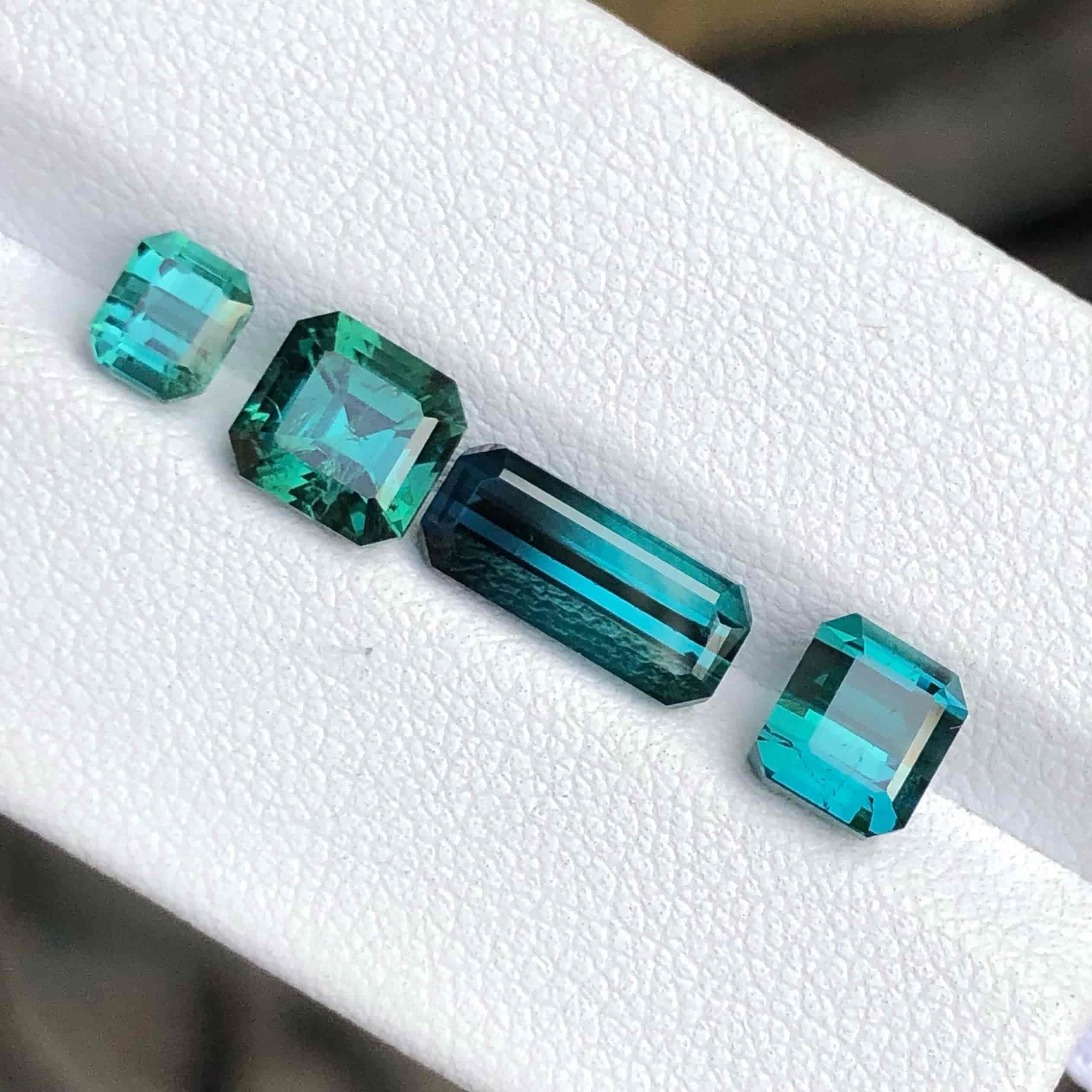 Taille mixte 6.25 Carat Greenish Blue Tourmaline Stone Set Natural Gemstones From Afghanistan en vente