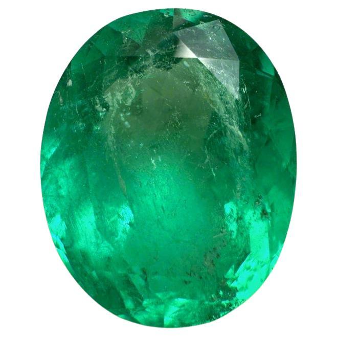 6,25 Quilates Muzo Verde Amarillento Esmeralda Colombiana Talla Oval - Piedra de Nacimiento de Mayo
