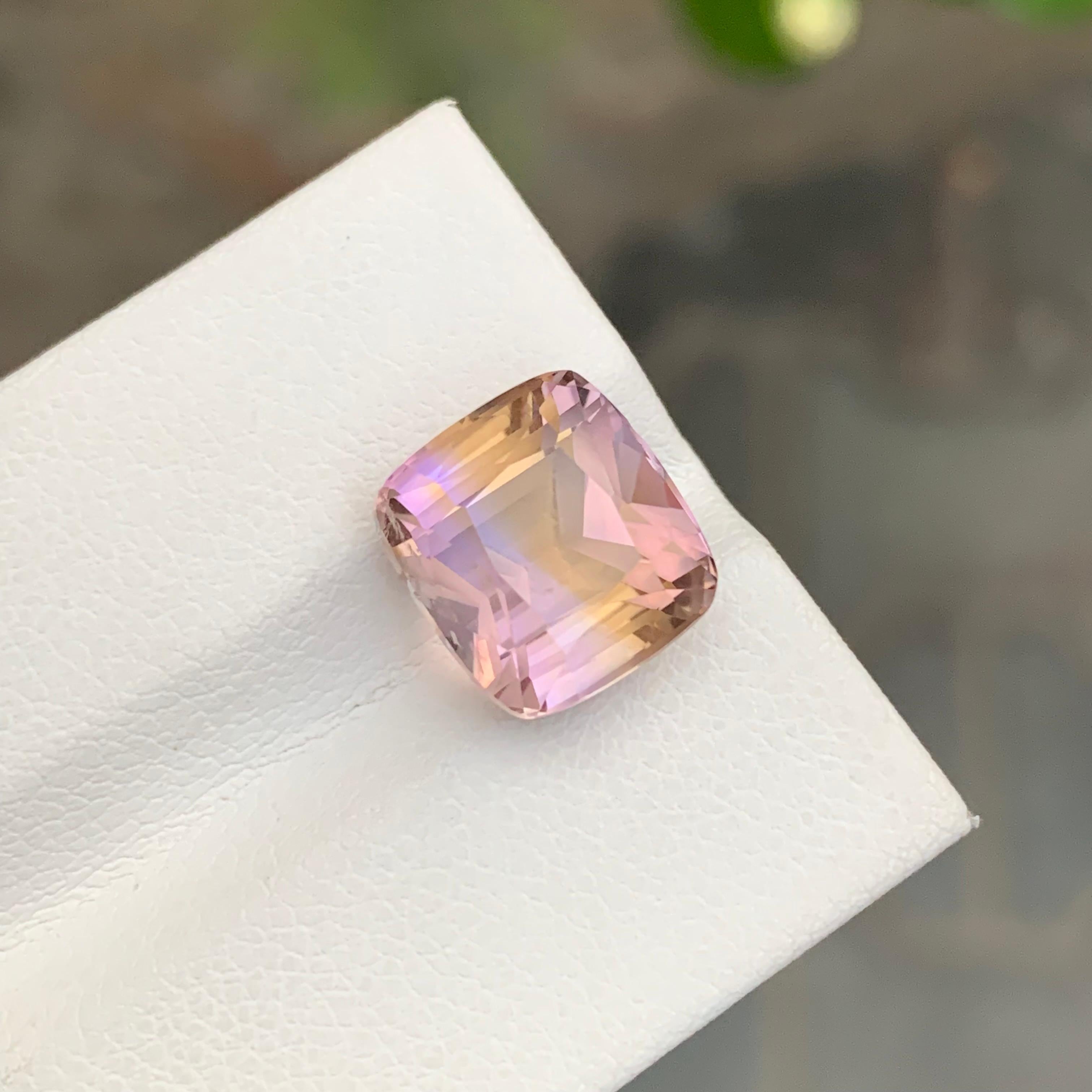 6.25 Carat Natural Loose Ametrine Cushion Shape Gemstone For Sale 4
