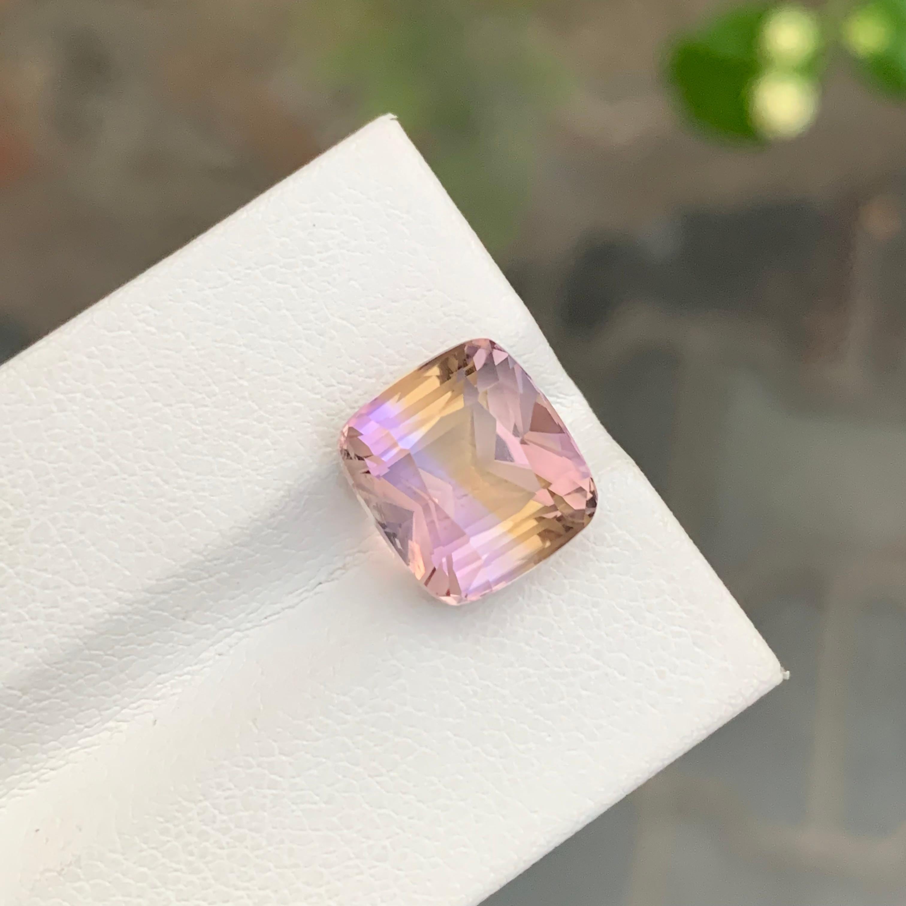 6.25 Carat Natural Loose Ametrine Cushion Shape Gemstone In New Condition For Sale In Peshawar, PK