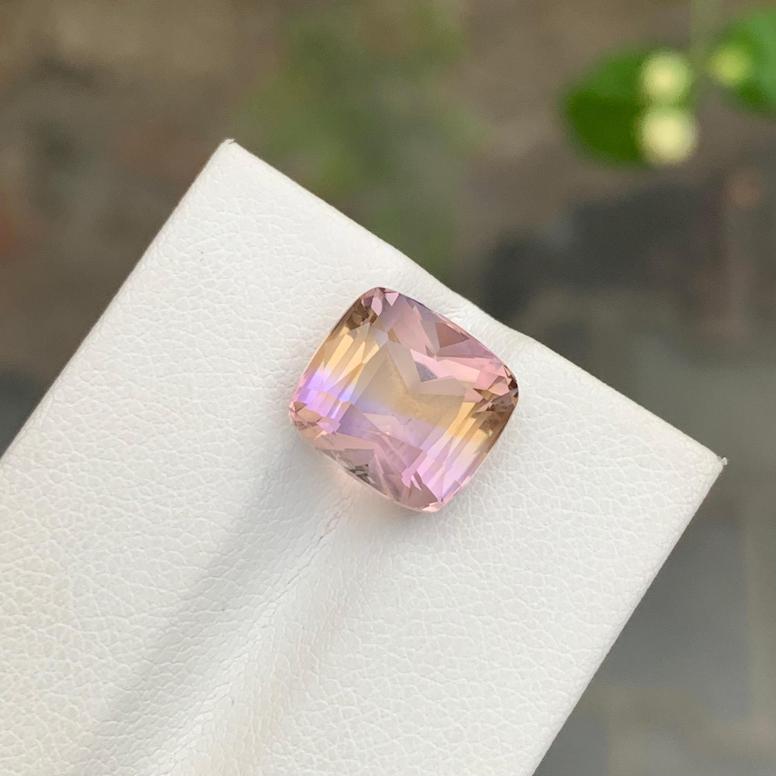 6.25 Carat Natural Loose Ametrine Cushion Shape Gemstone For Sale 1