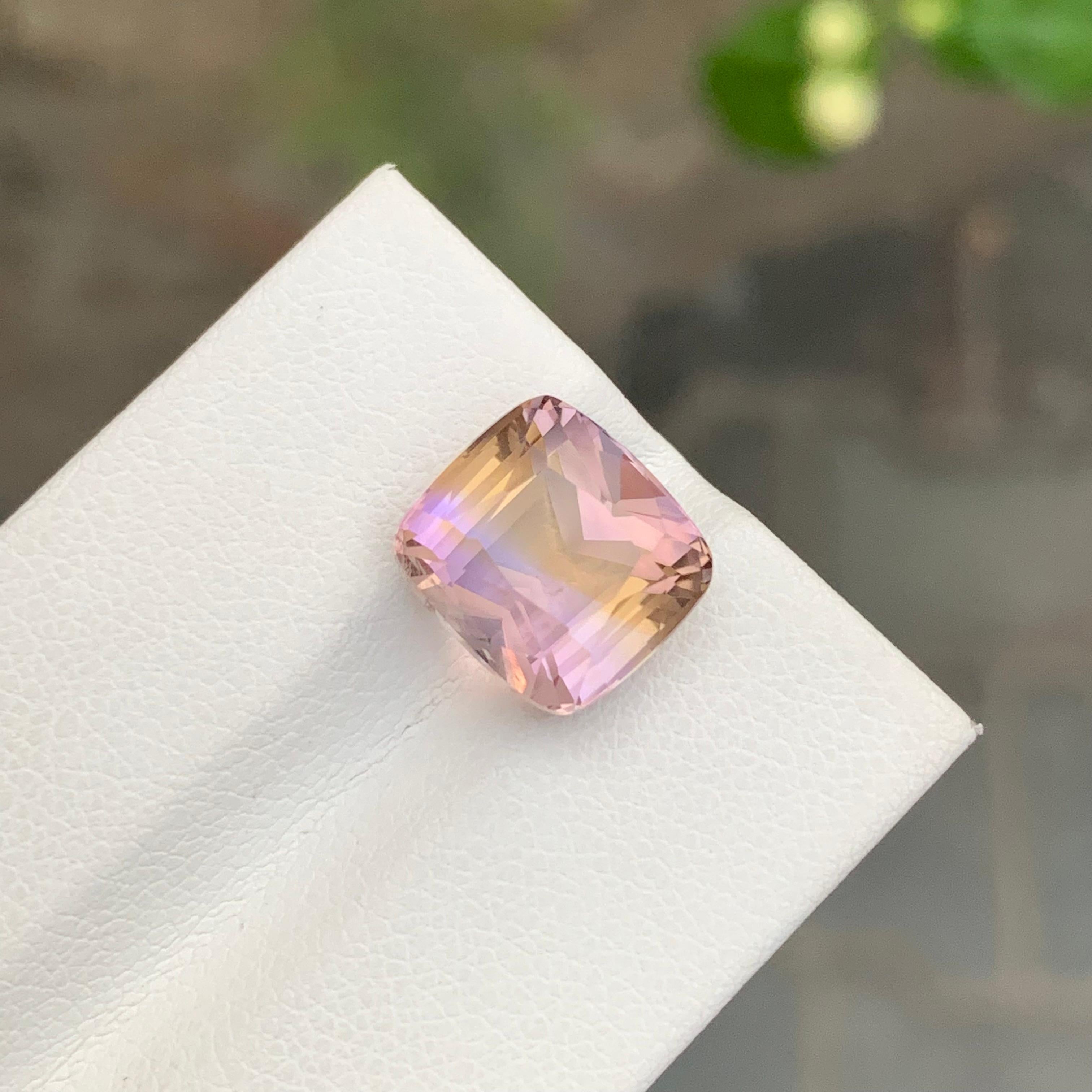 6.25 Carat Natural Loose Ametrine Cushion Shape Gemstone For Sale 2