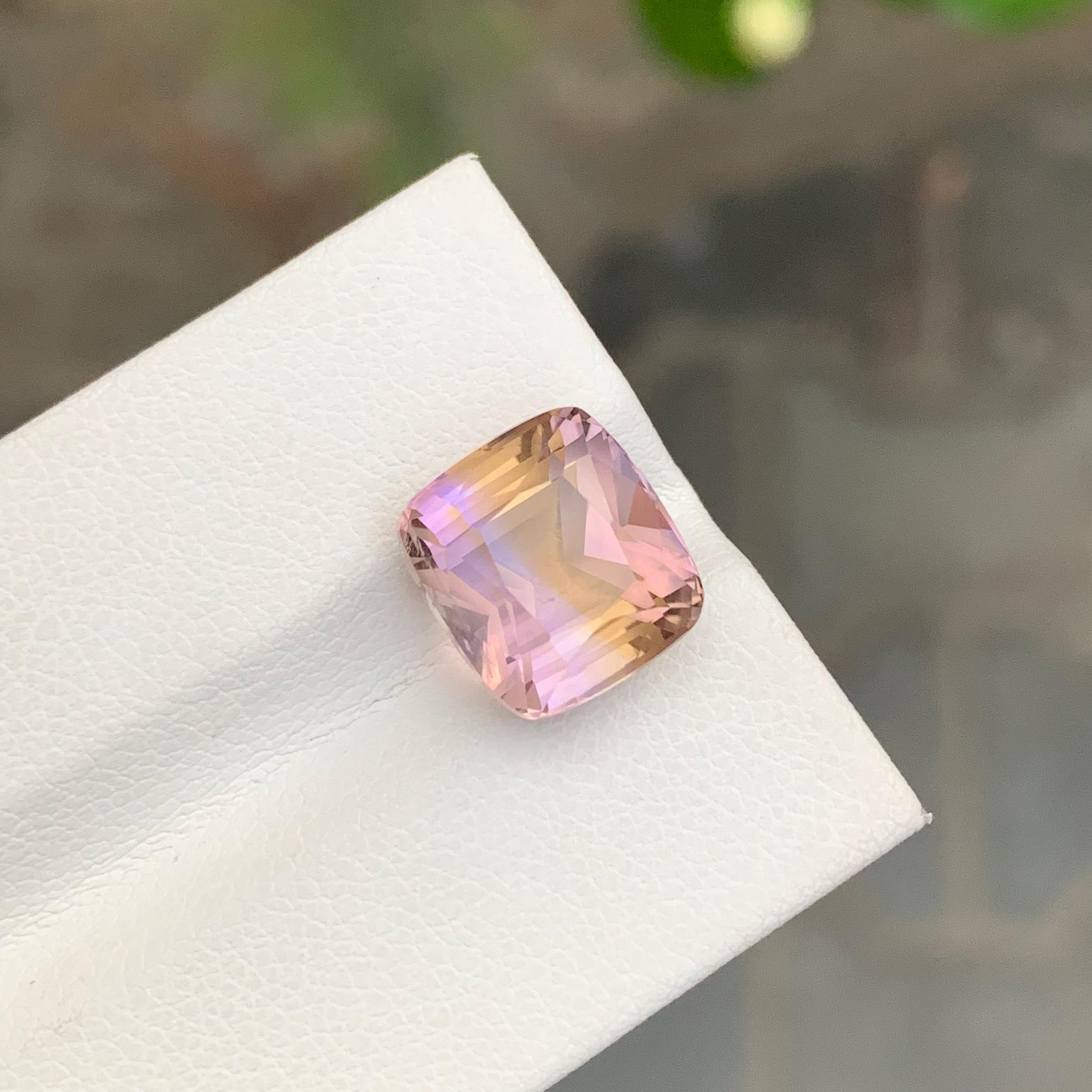 6.25 Carat Natural Loose Ametrine Cushion Shape Gemstone For Sale 3