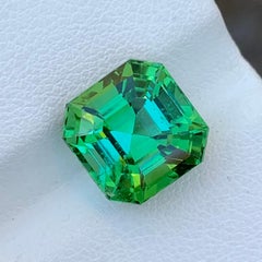 6,25 carati di tormalina verde azzurra sciolta naturale con taglio Asscher