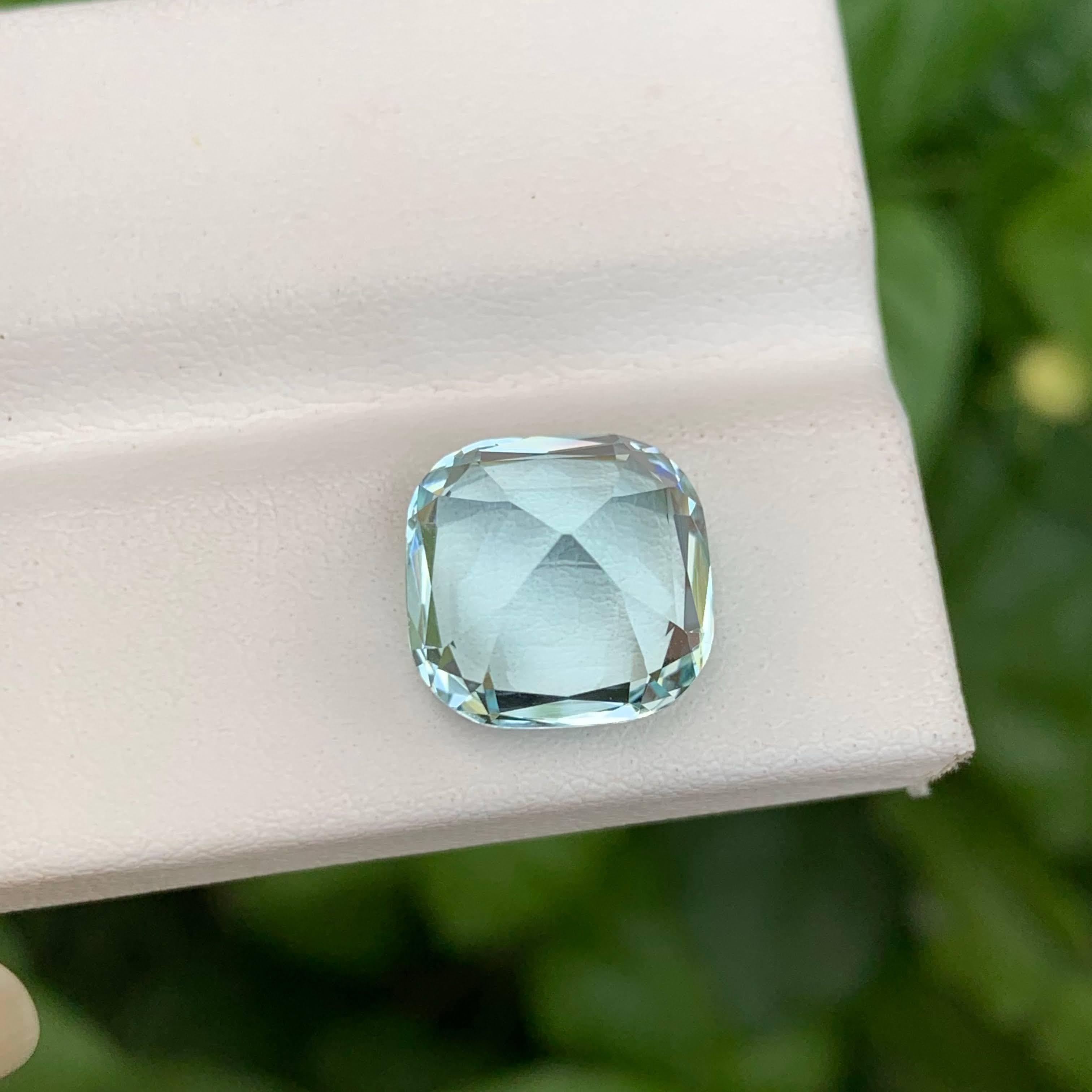 Piedra preciosa paquistaní suelta de 6,25 quilates de aguamarina azul claro natural talla cojín Corte cojín en venta