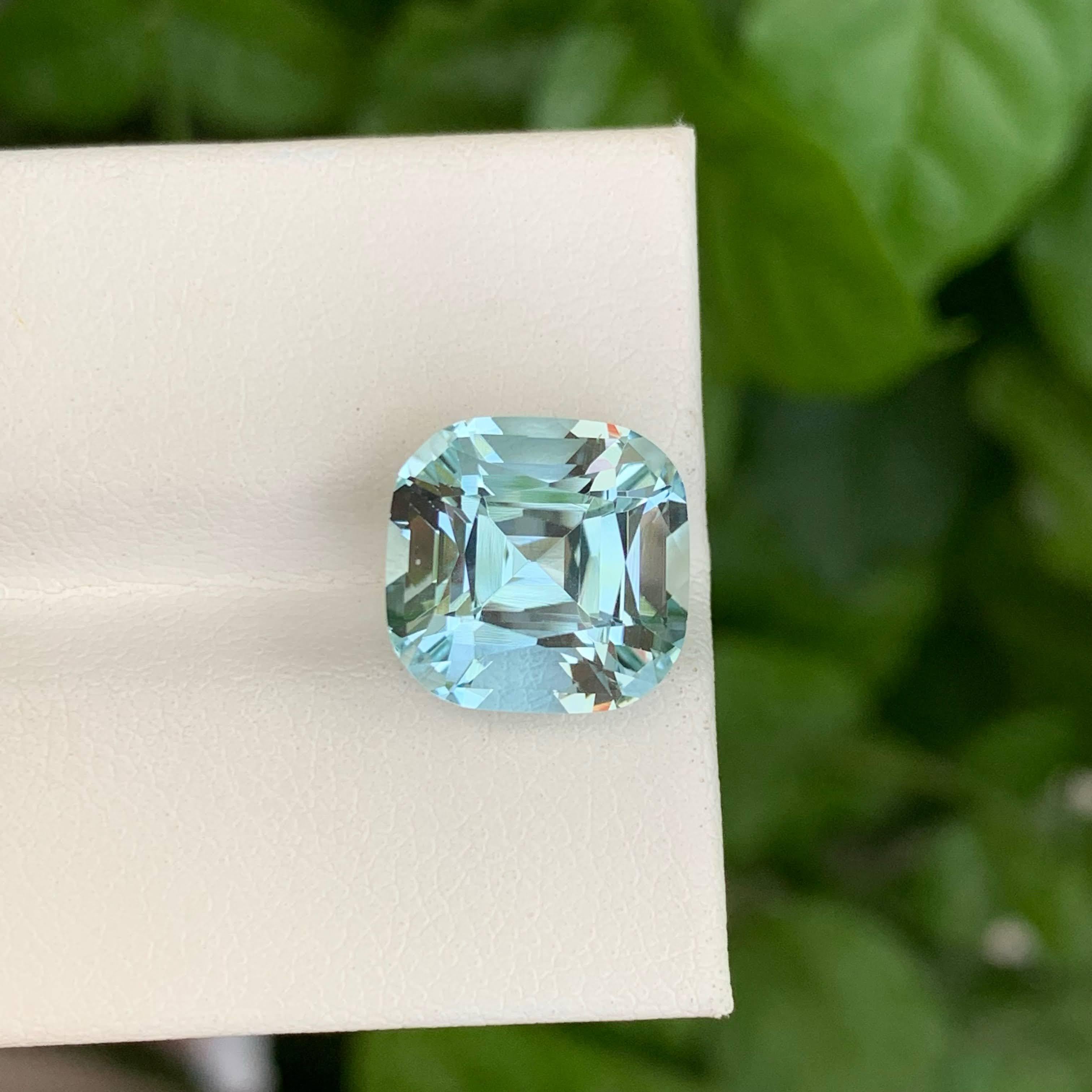 Piedra preciosa paquistaní suelta de 6,25 quilates de aguamarina azul claro natural talla cojín en Nuevo estado para la venta en Bangkok, TH