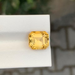 6.25 Carat Natural Loose Yellow Citrine Asscher Shape Gemstone