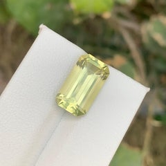 6.25 Carat Natural Loose Yellow Lemon Quartz Emerald Cut African Gemstone