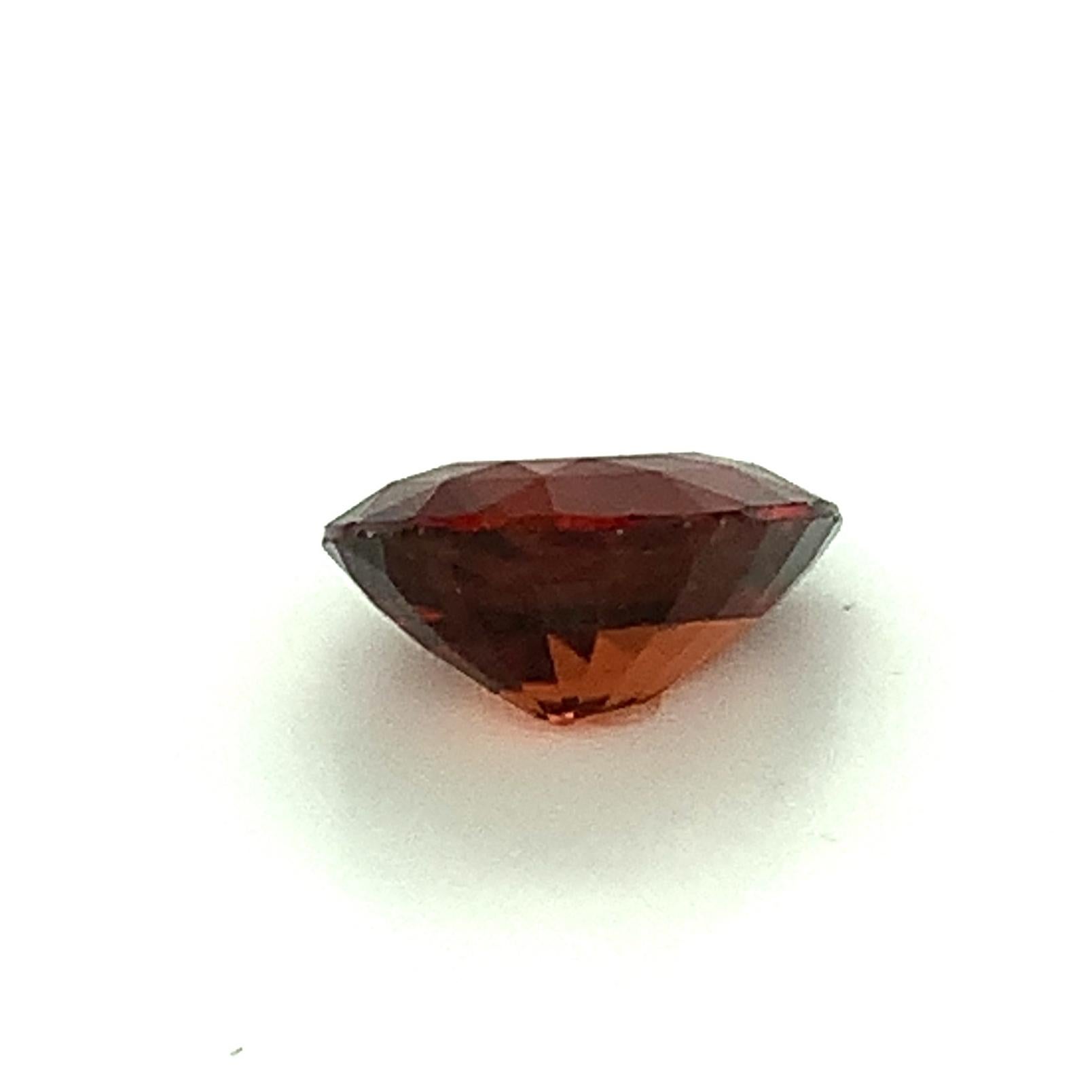 Pendentif en pierre précieuse pour collier non serti avec zircon rouge orangé en forme de poire de 6,25 carats en vente 2
