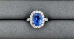 6.25 ct GIA Natural Ceylon Sapphire & Diamond Ring