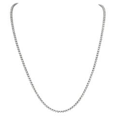 6.25 CT Natural Diamond 3 Prong Tennis Necklace G SI 16'' 14K White Gold