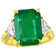 6.25 Emerald Cut ring on Yellow Gold