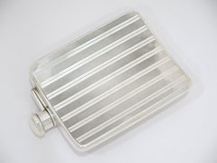 6.25 in - Sterling Silver Tiffany & Co. Antique Striped Flask