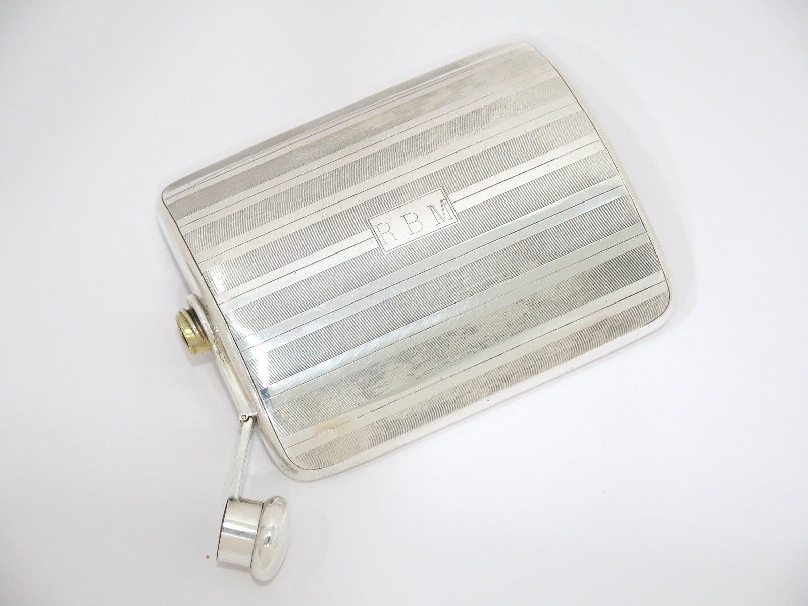 American 6.25 in - Sterling Silver Tiffany & Co. Antique Striped Flask For Sale