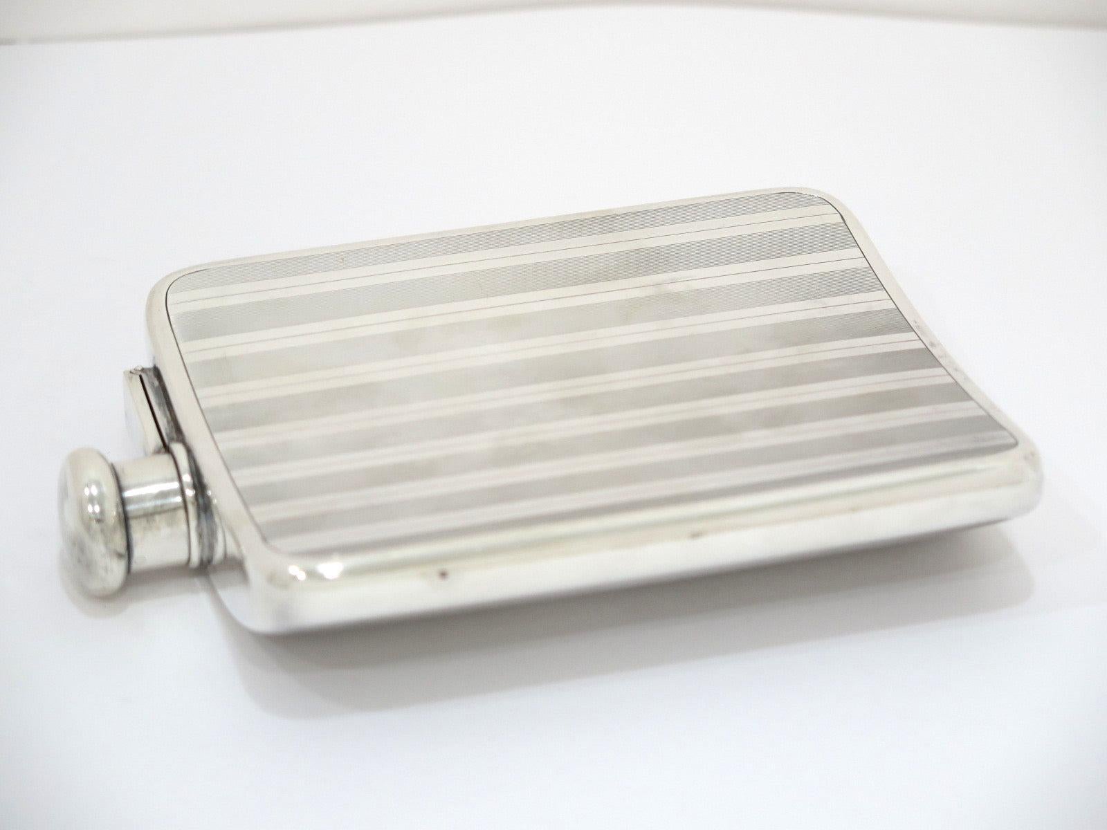 20th Century 6.25 in - Sterling Silver Tiffany & Co. Antique Striped Flask