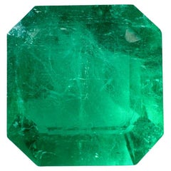 6.25ct Apple Green Asscher Cut Colombian Gem 11x11 Genuine May Birthstone (pierre de naissance de mai)