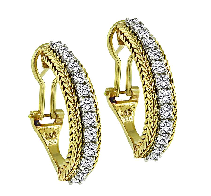 This is a gorgeous 14k yellow and white gold bracelet and earrings set. The set features sparkling round cut diamonds that weigh approximately 6.25ct. The color of these diamonds is E with VS clarity. The bracelet measures 7 inches in length and 6mm