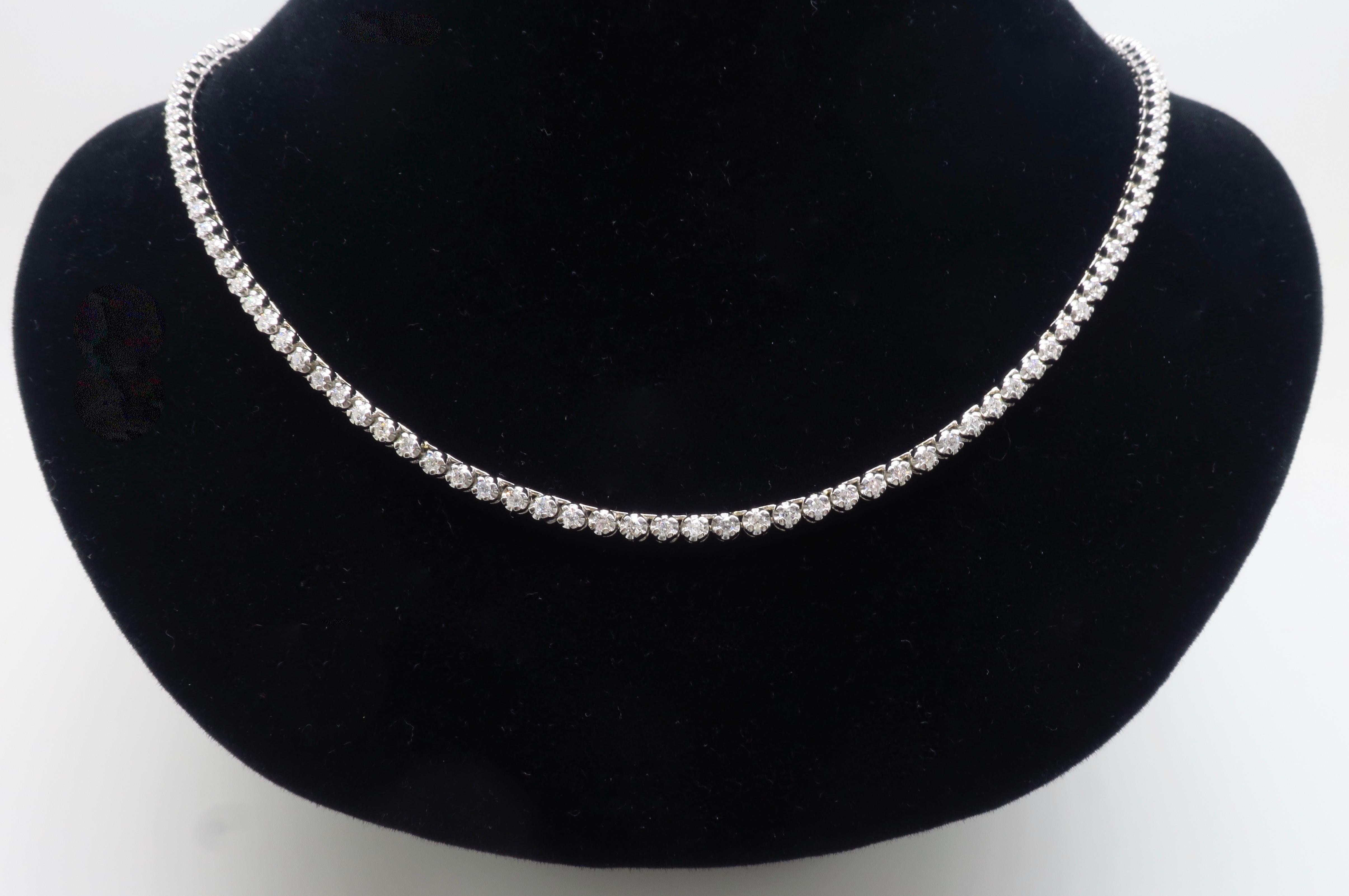 Collar de Tenis de Diamantes de 6,25 TQW y 25
