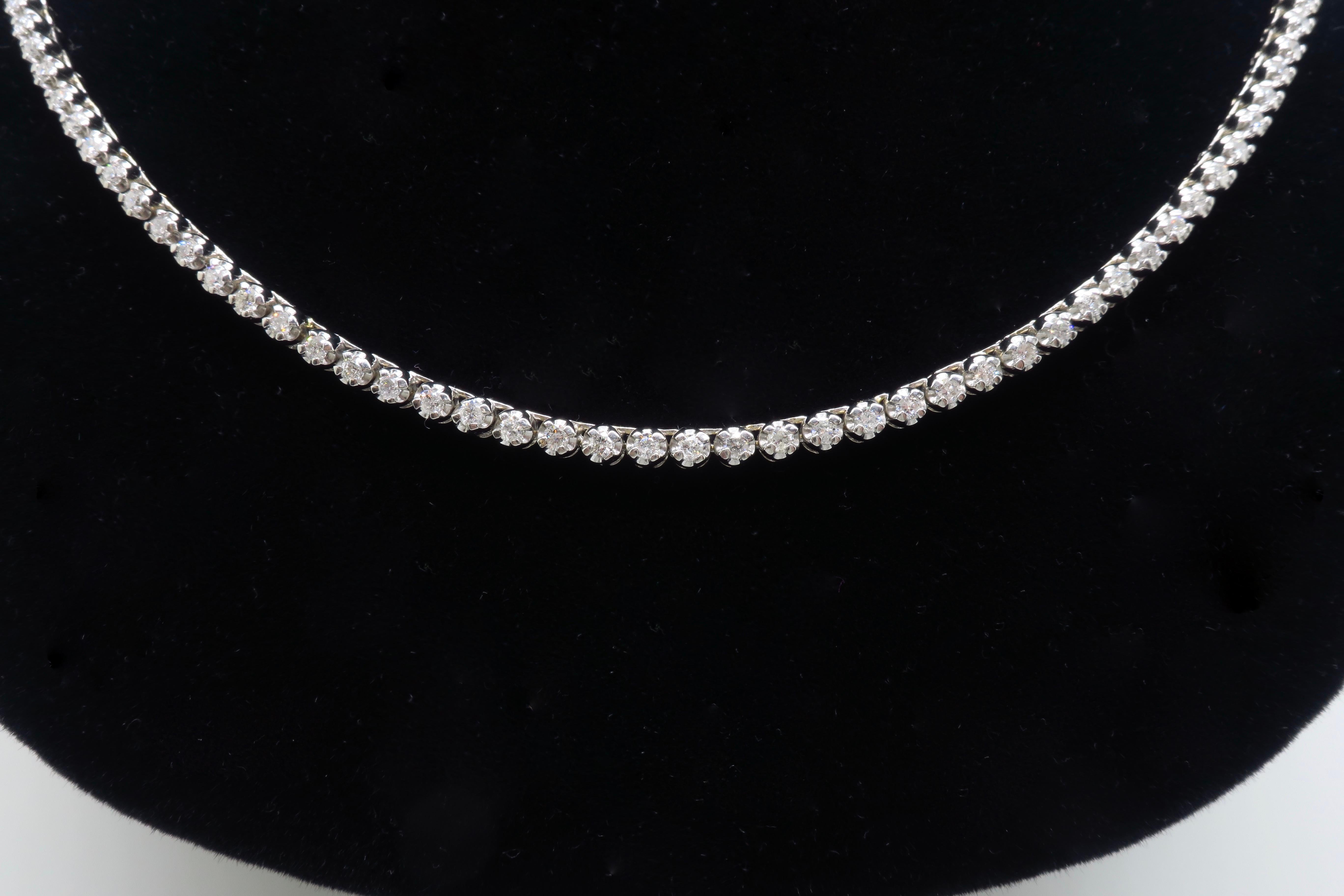 Collar de Tenis de Diamantes de 6,25 TQW y 25