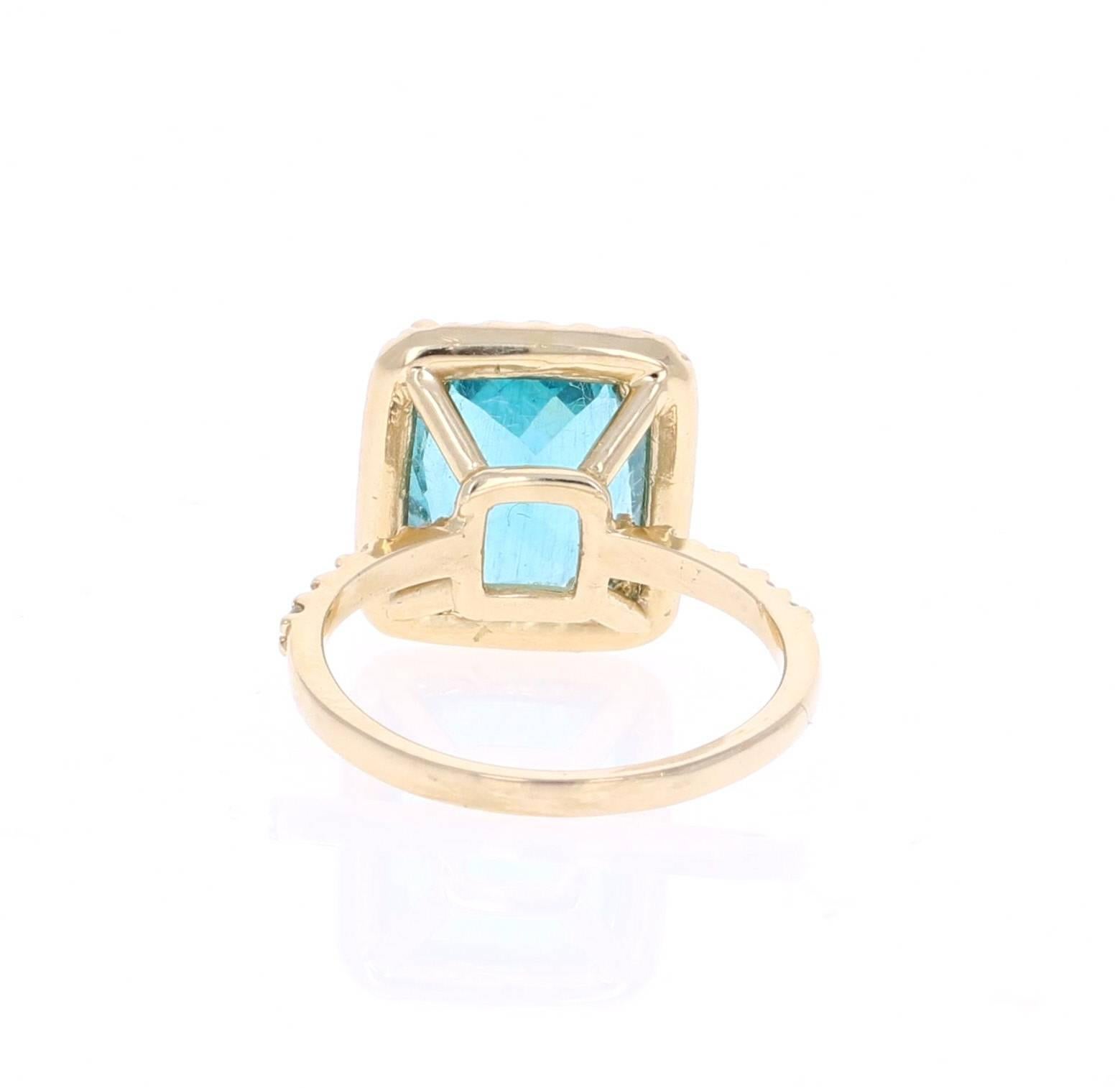 Modern 6.26 Carat Apatite Diamond Engagement Ring