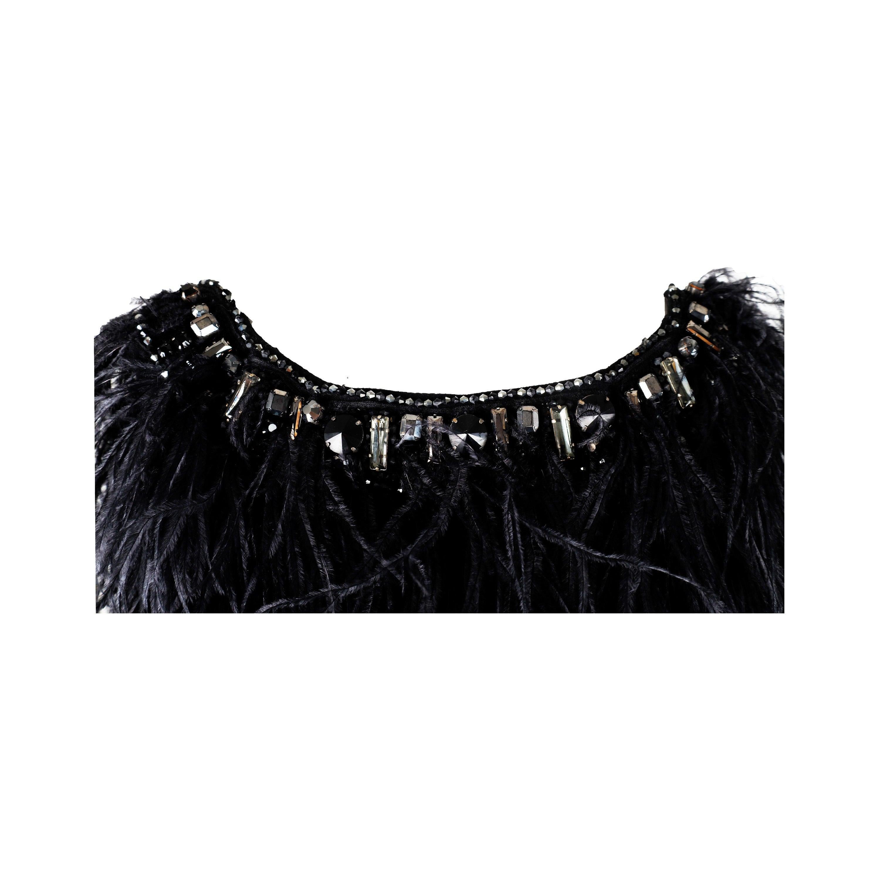Women's 6267 Feather Embroidered Dress - '00s For Sale