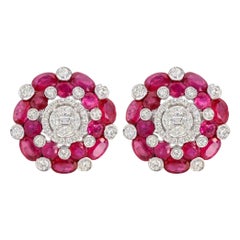 Boucles d'oreilles rubis et diamants de 6,27 carats