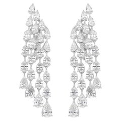 6.27 Carat SI/H Brilliant Cut Diamond Chandelier Earrings 18 Karat White Gold