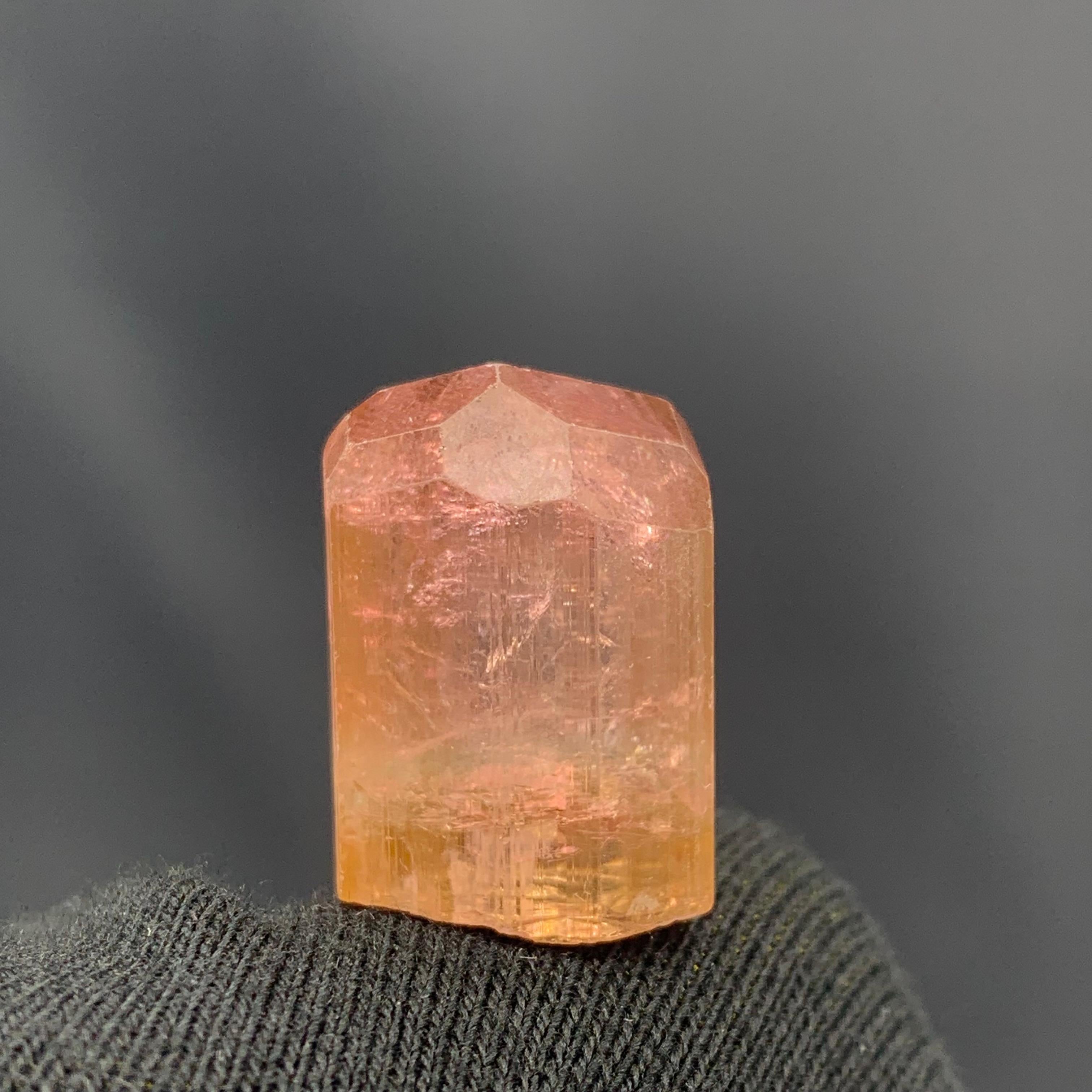 62.70 Carat Lovely Peach Color Tourmaline Crystal from Paprook, Afghanistan In Good Condition For Sale In Peshawar, PK