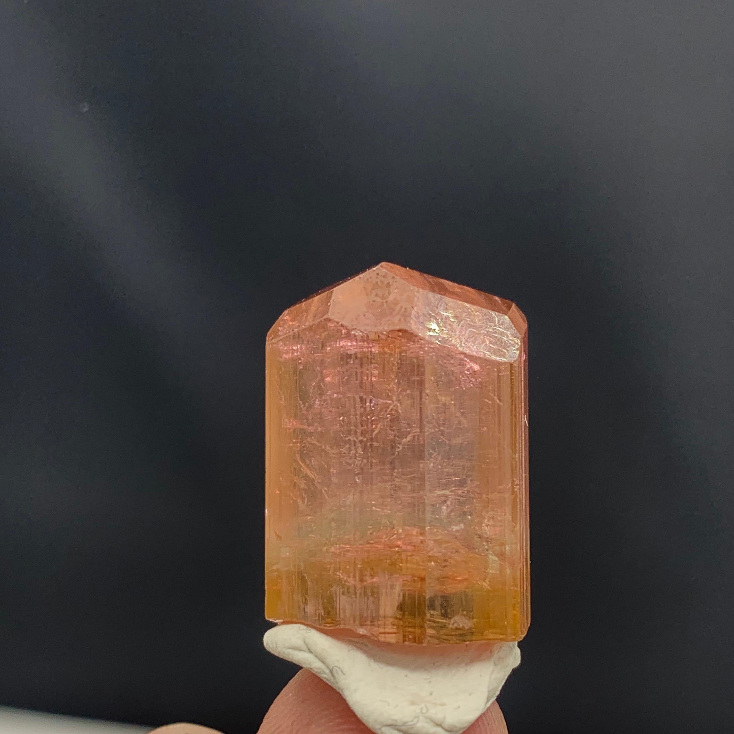 Rock Crystal 62.70 Carat Lovely Peach Color Tourmaline Crystal from Paprook, Afghanistan For Sale